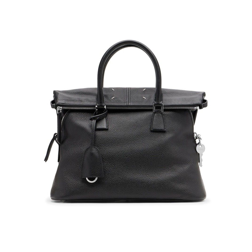 MAISON MARGIELA 5AC Black Medium Leather Handbag New