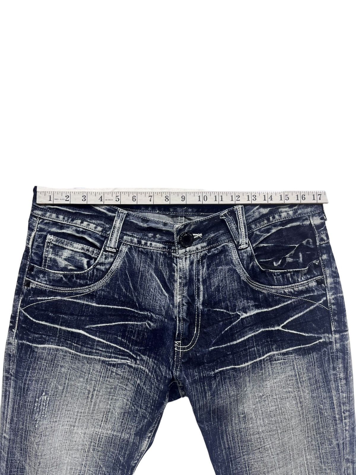 Japanese Brand PUNKFLARE🔥SORRIDERE Distressed Acid Whiskered Denim Japan💥 Size US 34 / EU 50 - 12 Thumbnail