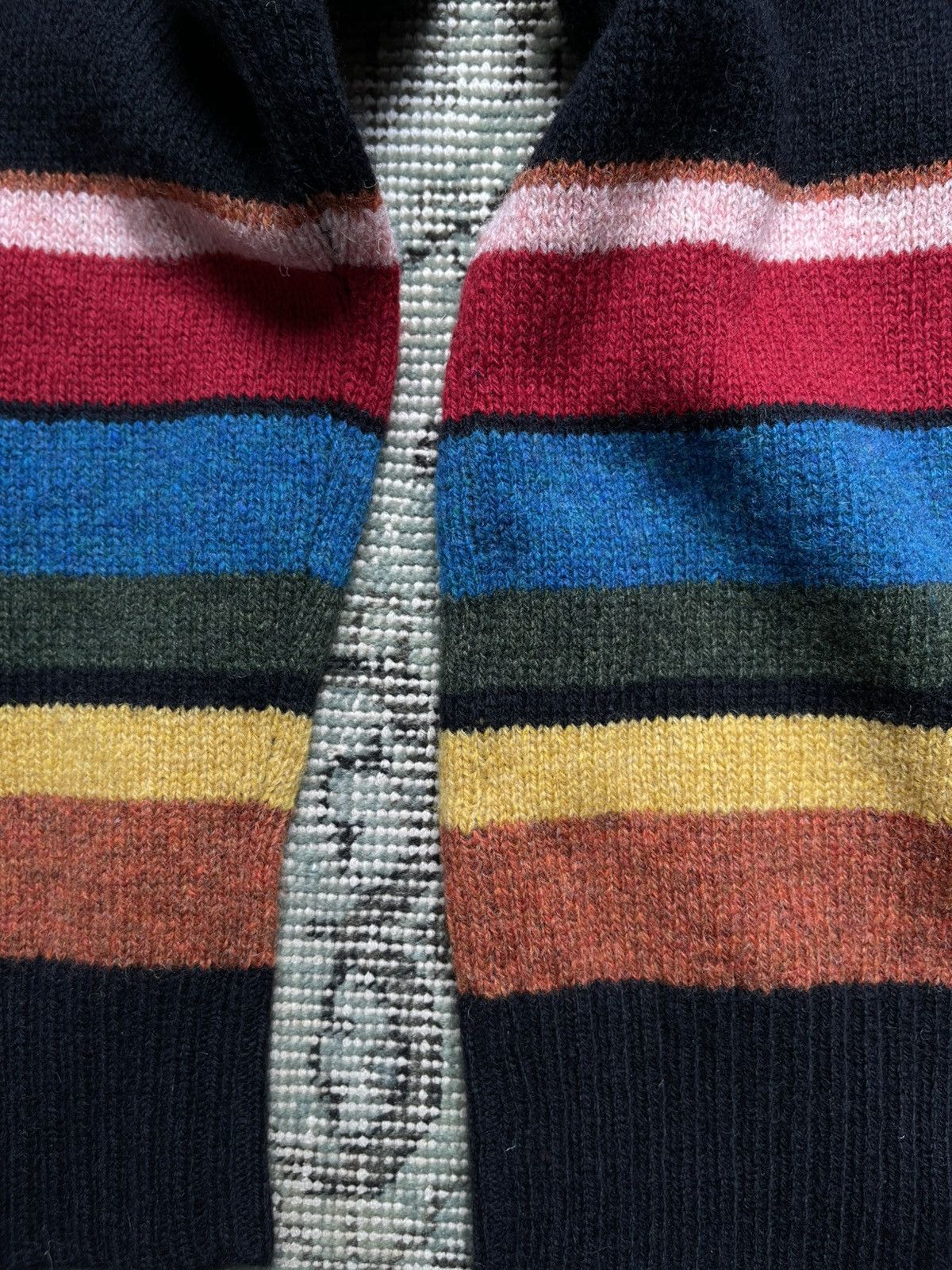 Prada Prada 2018 Black Oversized Sweater With Colourful Stripes Size US L / EU 52-54 / 3 - 10 Thumbnail