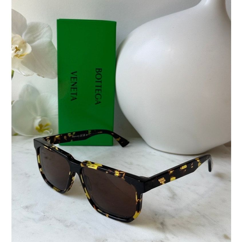 Bottega Veneta NEW Bottega Veneta BV1033S Brown Unisex Square Sunglasses Size ONE SIZE - 1 Thumbnail