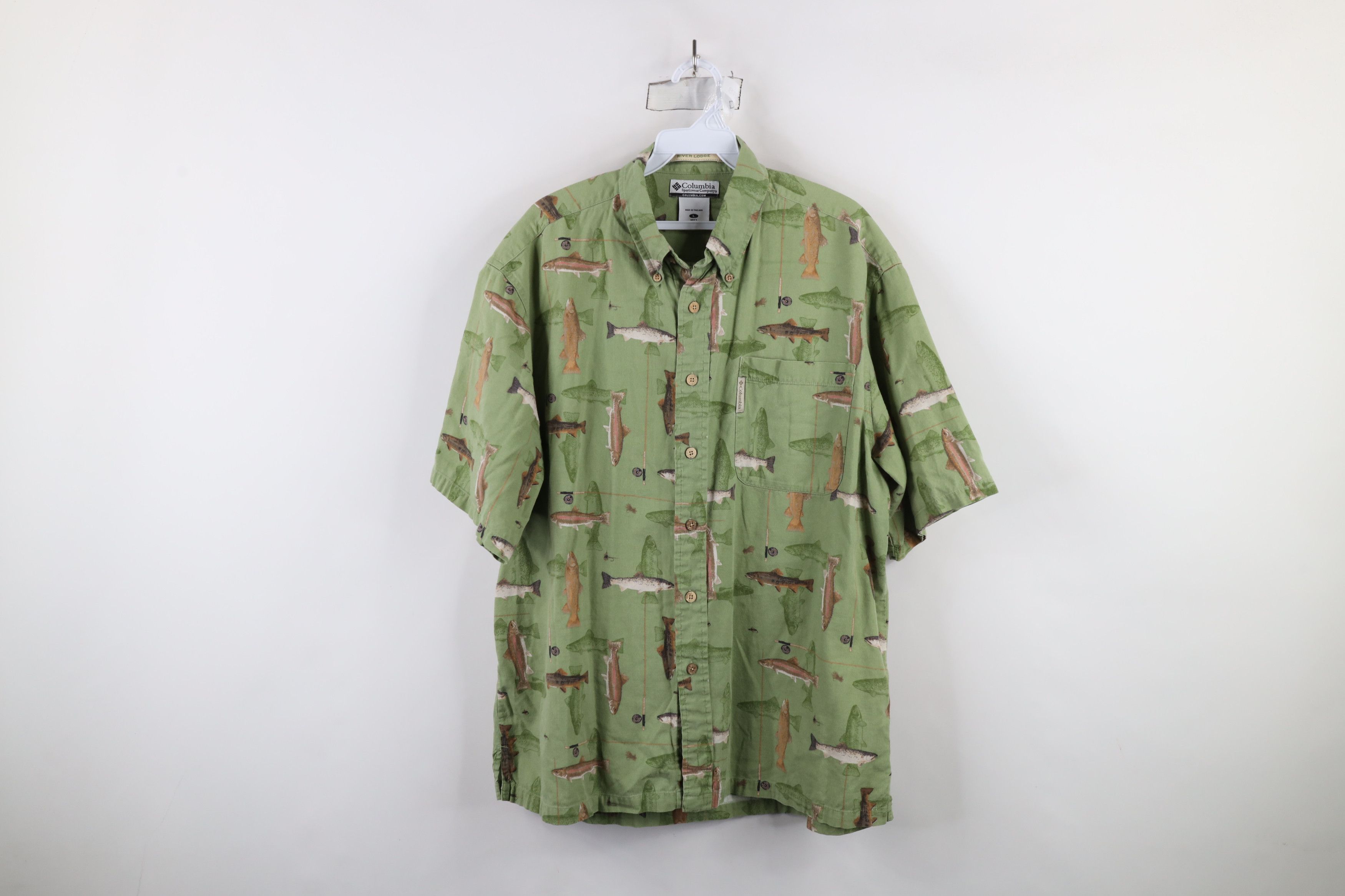 Columbia × Vintage Vintage Columbia All Over Print Short Sleeve Button Shirt Size US L / EU 52-54 / 3 - 1 Thumbnail