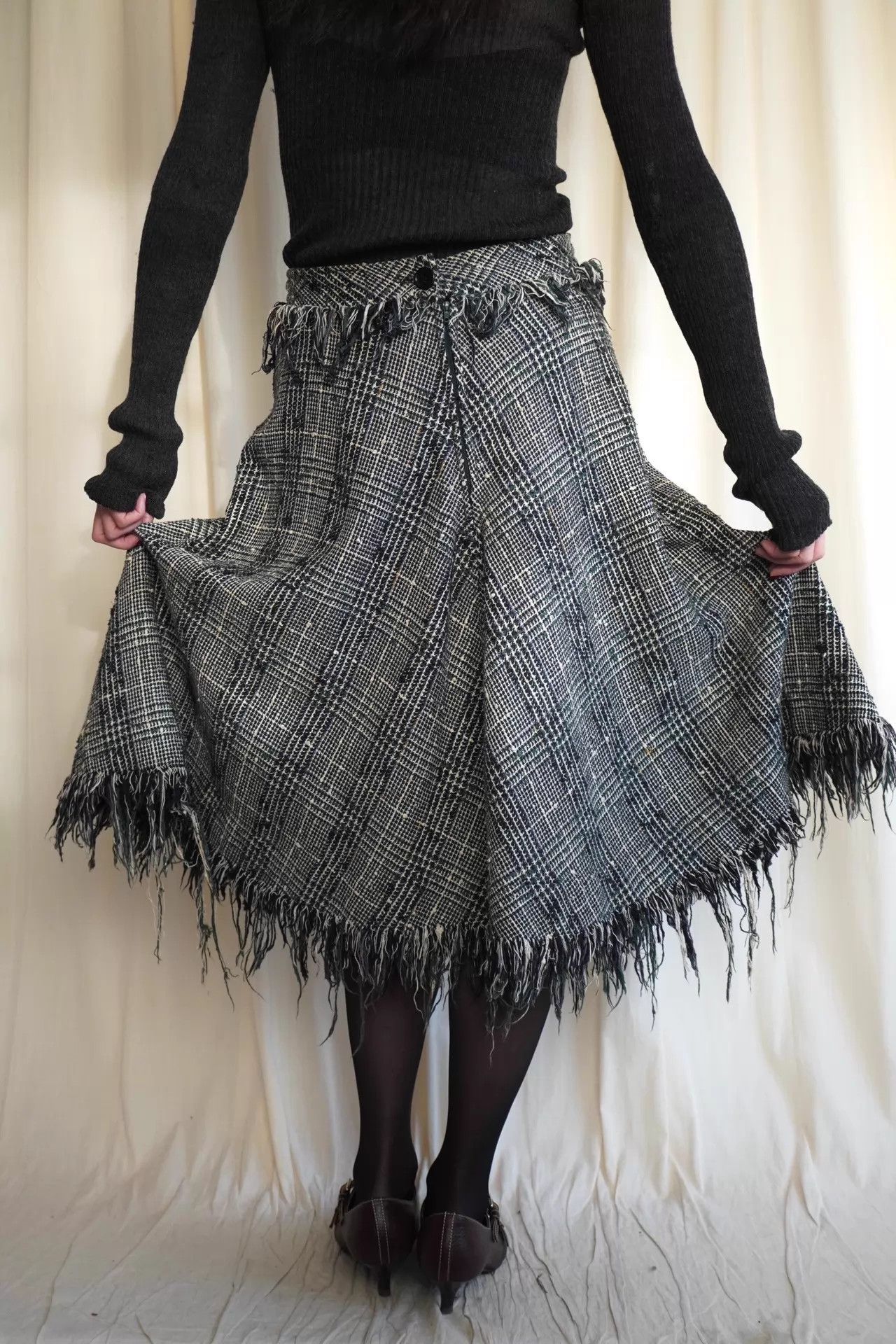 Vivienne Westwood Vivienne Westwood 1997ss Tweed Fringe Dress Green Lav Size 32" / US 10 / IT 46 - 1 Thumbnail