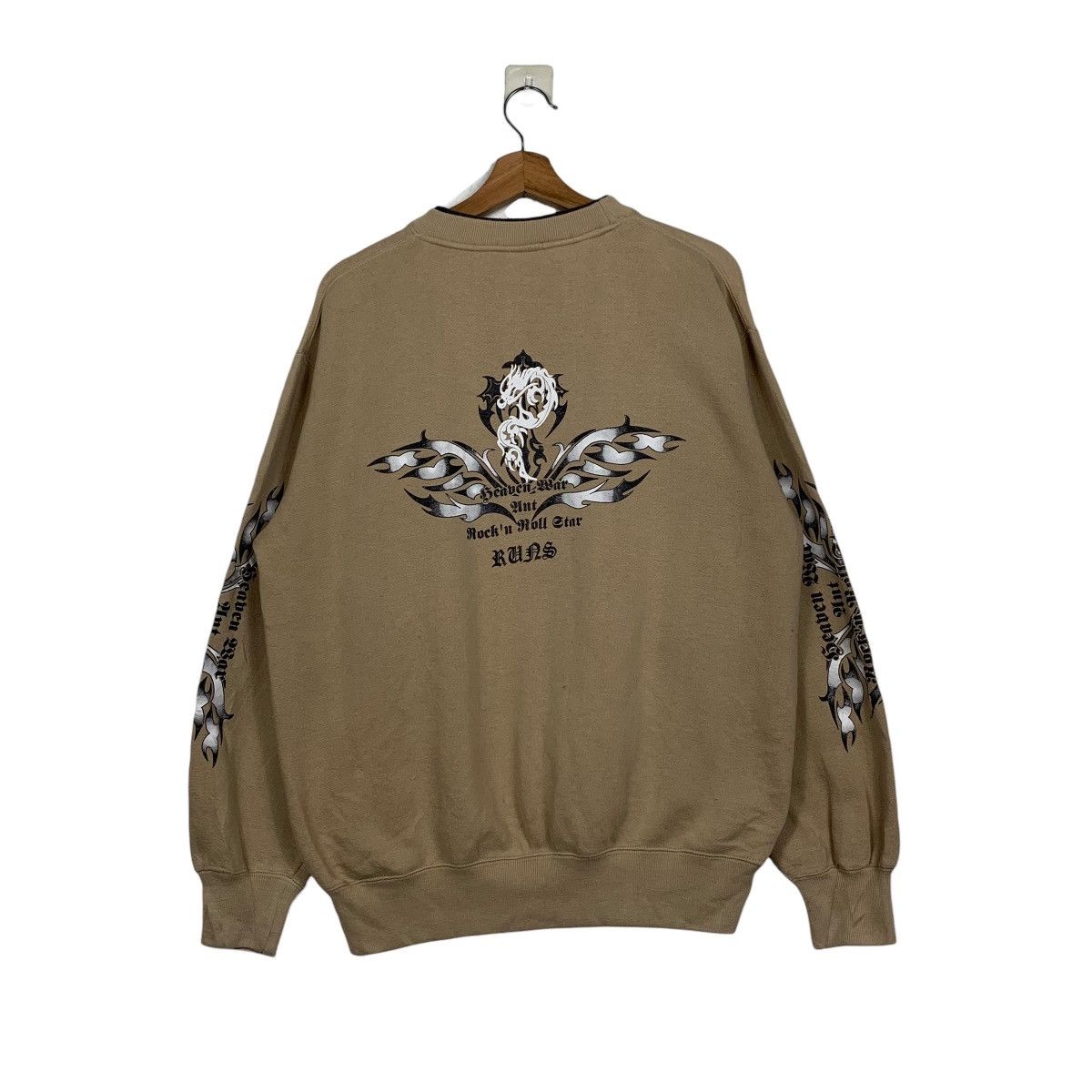 Japanese Brand RUNS Seaven War Big Logo Crewneck Sweatshirt #1602-C72 Size US L / EU 52-54 / 3 - 1 Thumbnail