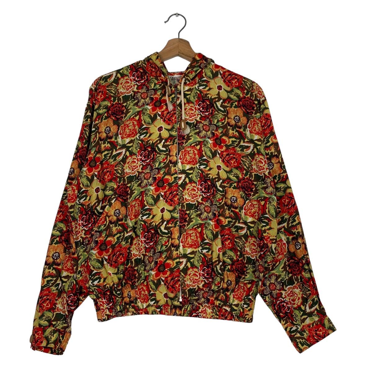 Japanese Brand HI-TECH Florals Design Zipper Hoodie Jacket #0877-C39 Size M / US 6-8 / IT 42-44 - 1 Thumbnail
