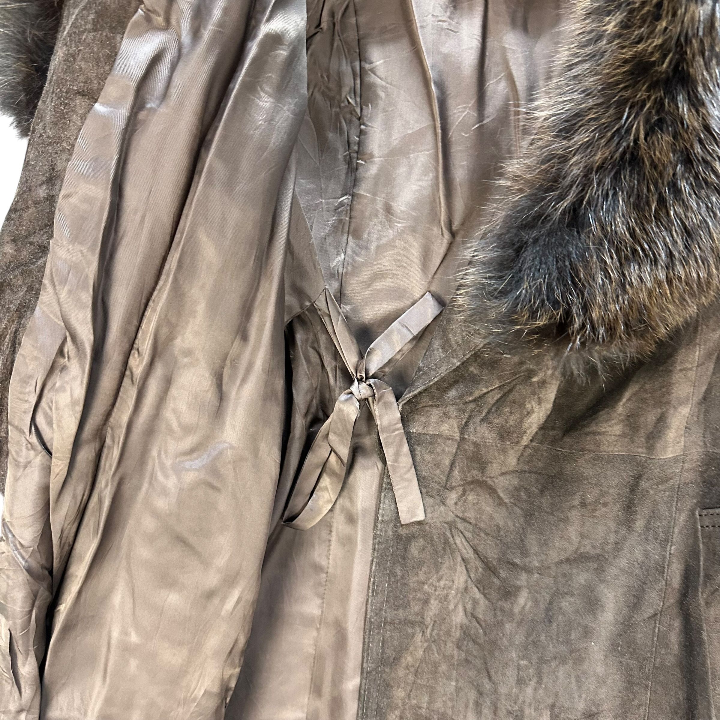 Montblanc 90’s NWT MONT BLANC Fur Shawl Calf Suede Long Coat #A64-1540 Size M / US 6-8 / IT 42-44 - 11 Thumbnail
