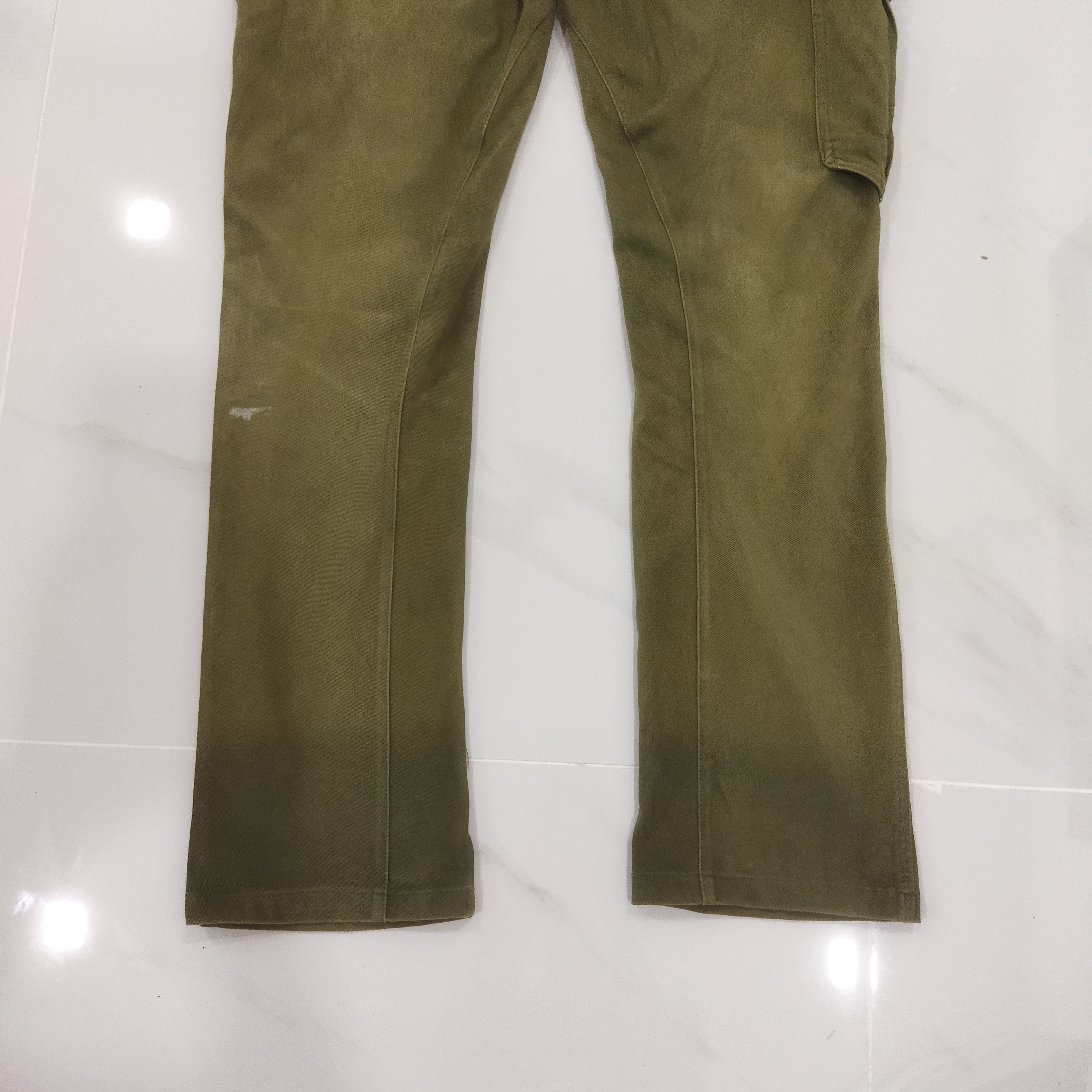 Japanese Brand FIELDCORE FADED GREEN CARGO PANTS Size US 30 / EU 46 - 10 Thumbnail