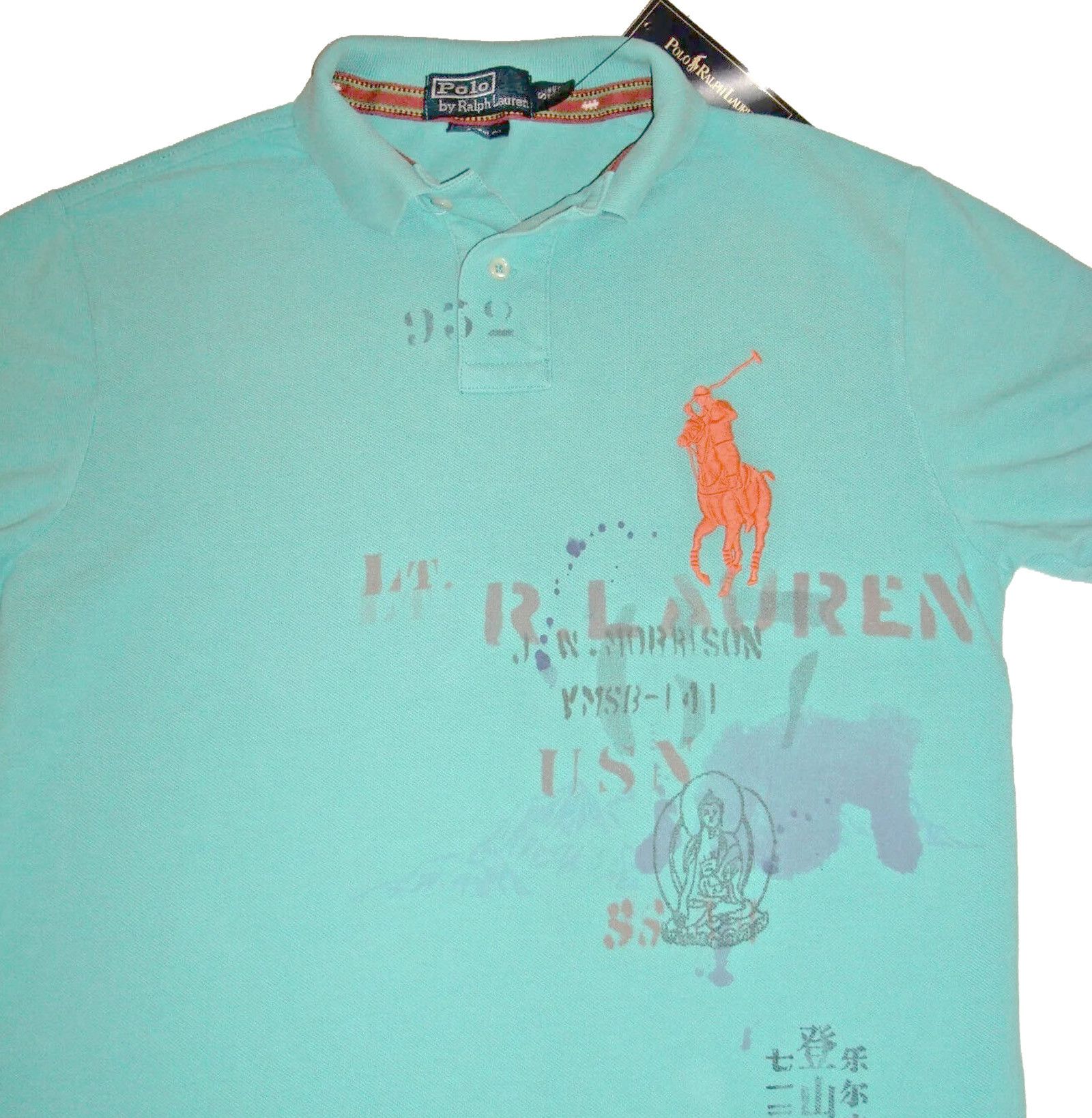 Polo Ralph Lauren NEW VINTAGE Polo Ralph Lauren Polo Shirt L Aqua Asia Dragon Size US L / EU 52-54 / 3 - 1 Thumbnail