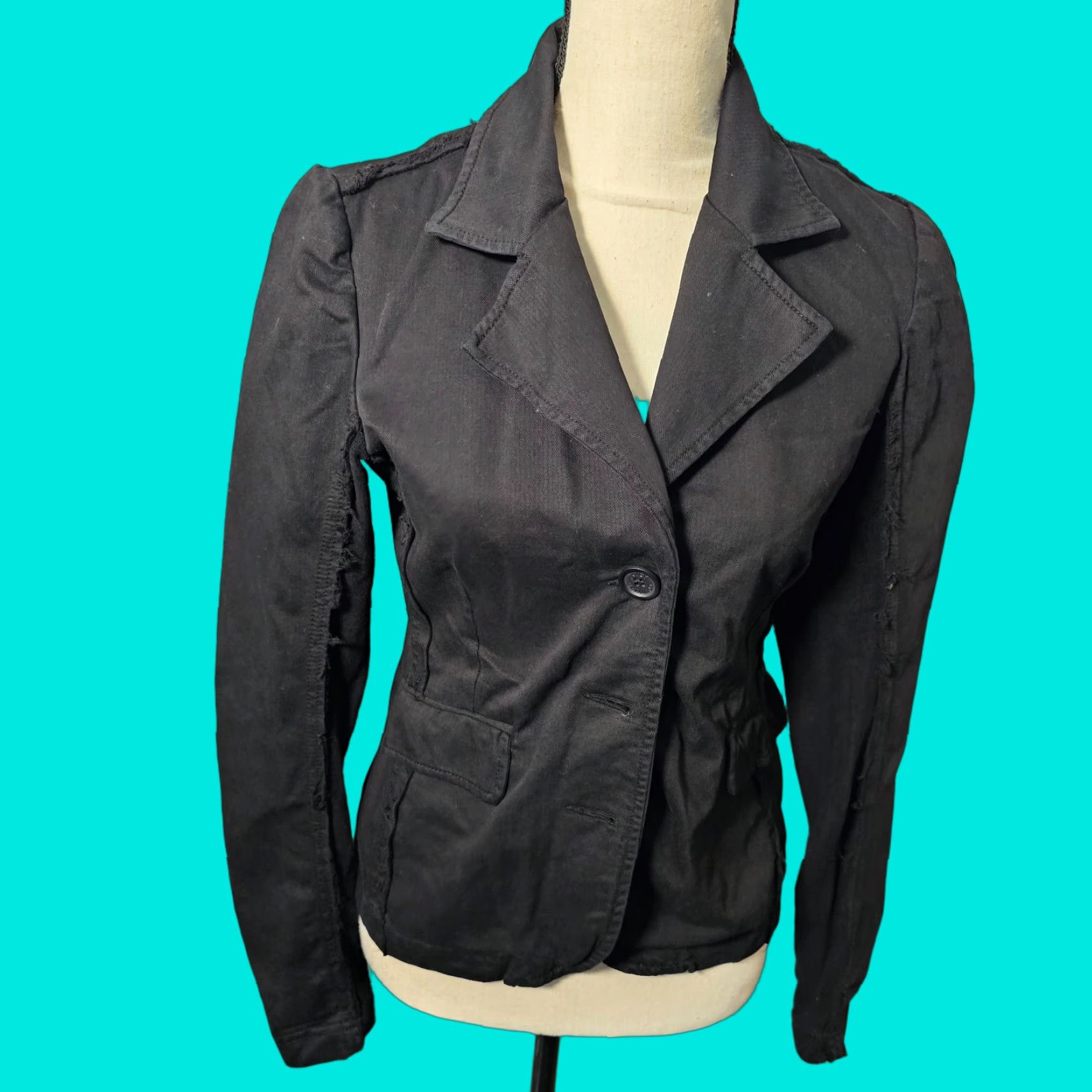 Juicy Couture Juicy Couture Jeans Women's Black Jacket Size S Cotton Bottom Sleeve Fleece Size 28" / US 6 / IT 42 - 1 Thumbnail