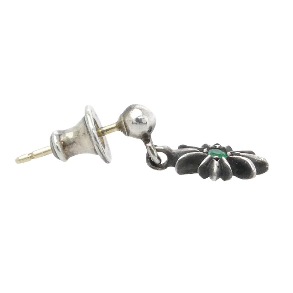 Chrome Hearts Chrome Hearts Emerald Tiny CH Cross Drop Earring Size ONE SIZE - 3 Thumbnail