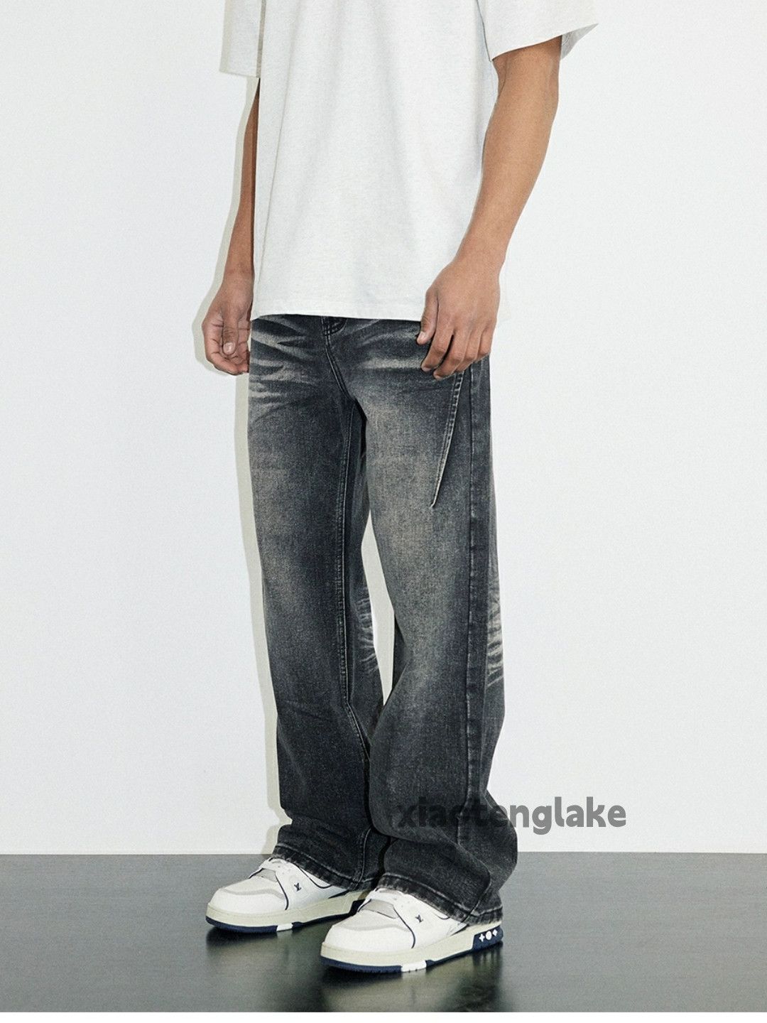 Jean × Vintage washed faded cleanfit yuppie loose baggy jeans Size US 34 / EU 50 - 4 Thumbnail