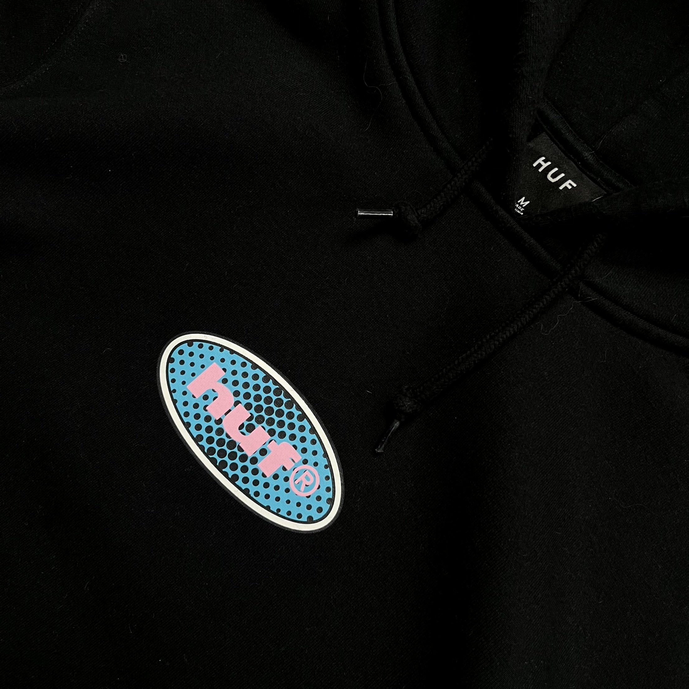 Huf HUF Logo Cotton Blend Black Hoodie Streetwear Skate Size M Size US M / EU 48-50 / 2 - 3 Thumbnail