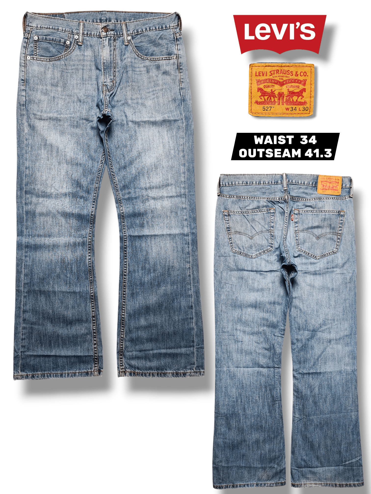 Levi's Levi's 527 Slim Bootcut Y2K Trashed Archive Flare W34X30 Size US 34 / EU 50 - 1 Thumbnail