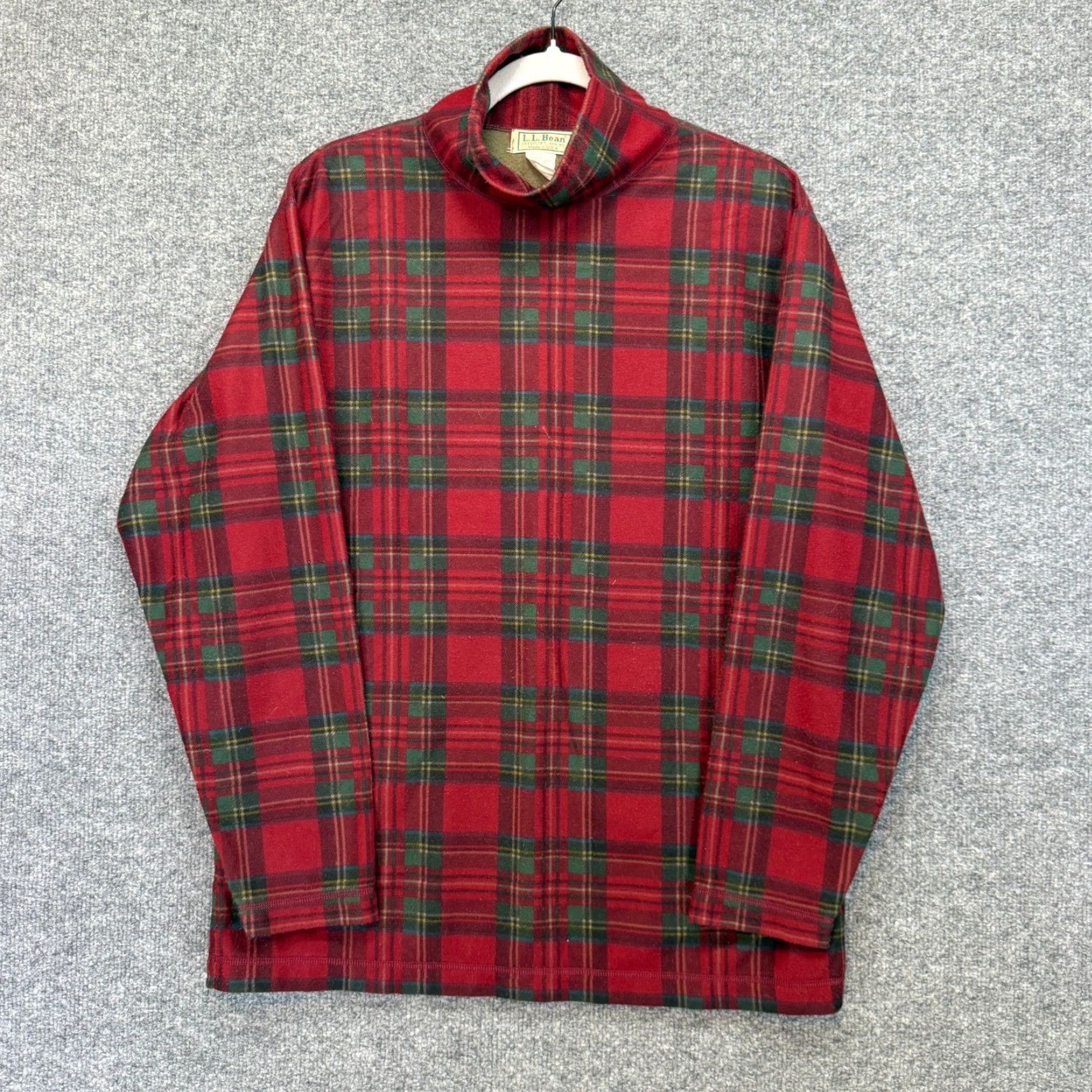 Vintage VINTAGE L.L. Bean Turtleneck Shirt Mens M Red Plaid Fleece Lined Made In USA Size US M / EU 48-50 / 2 - 2 Thumbnail