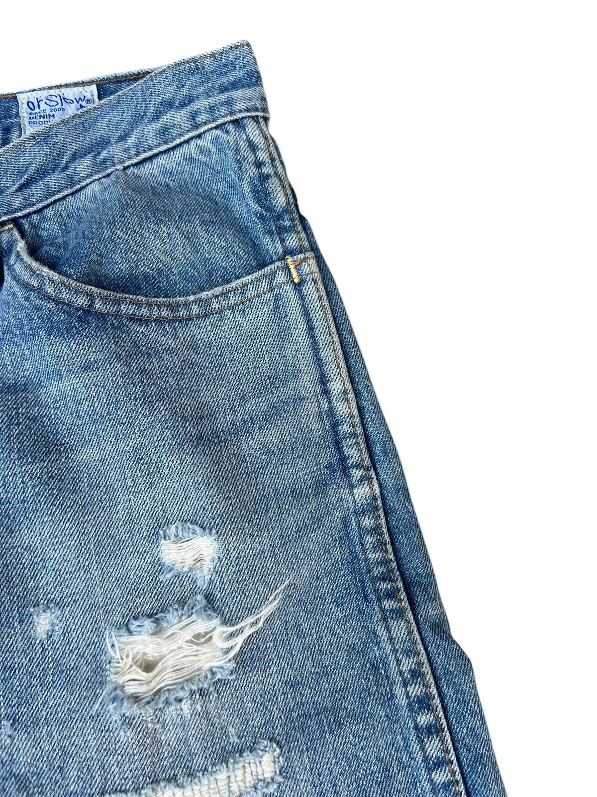 Beams Plus × Orslow Orslow 106 X Beams Ripped Distressed Denim Cropped Jeans Size US 30 / EU 46 - 12 Thumbnail