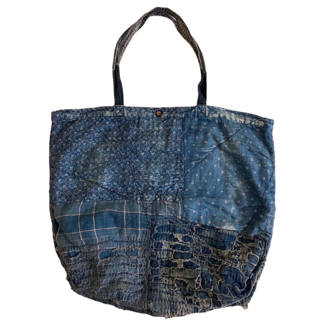 Kapital Kountry KAPITAL KOUNTRY BORO Patchwork Tote Bag Blue Kapital Kountry KAPITAL KOUNTRY BORO Patchwork Tote Bag Blue