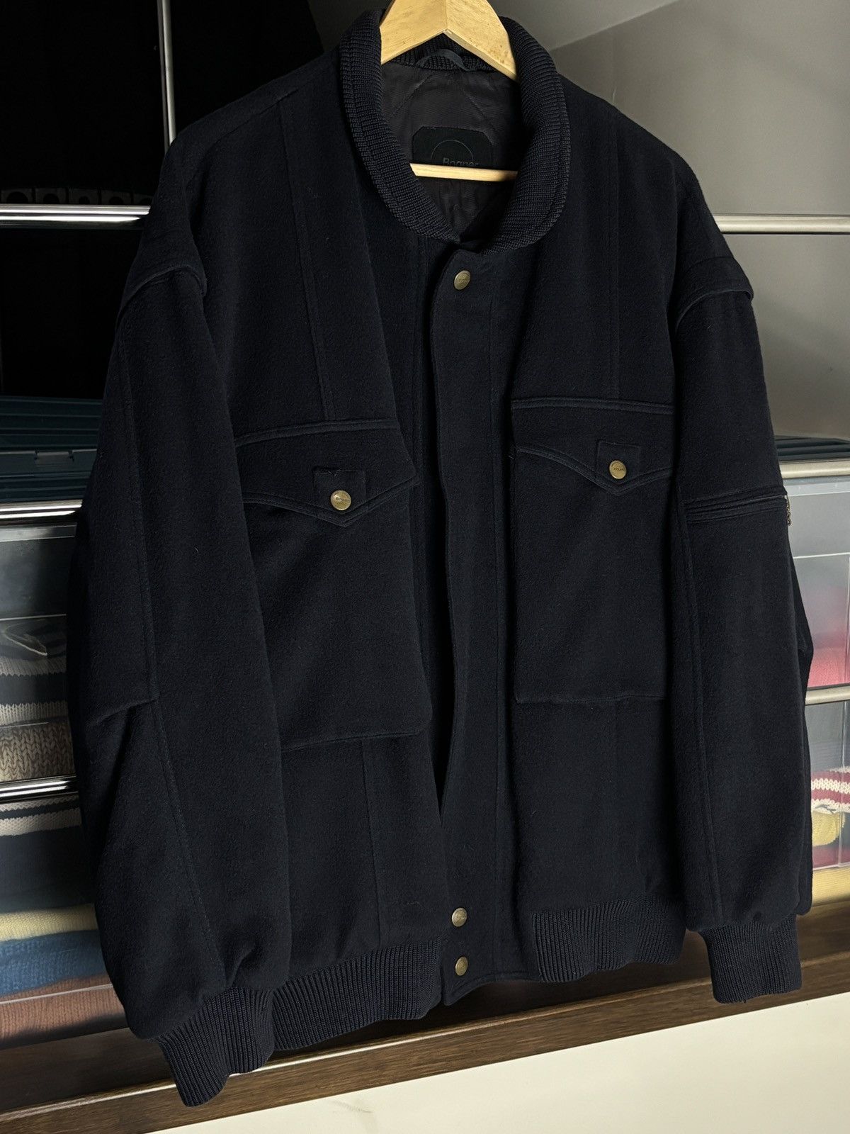 Bogner Vintage Bogner Wool Angora Boxy Bomber Jacket Size US L / EU 52-54 / 3 - 2 Thumbnail