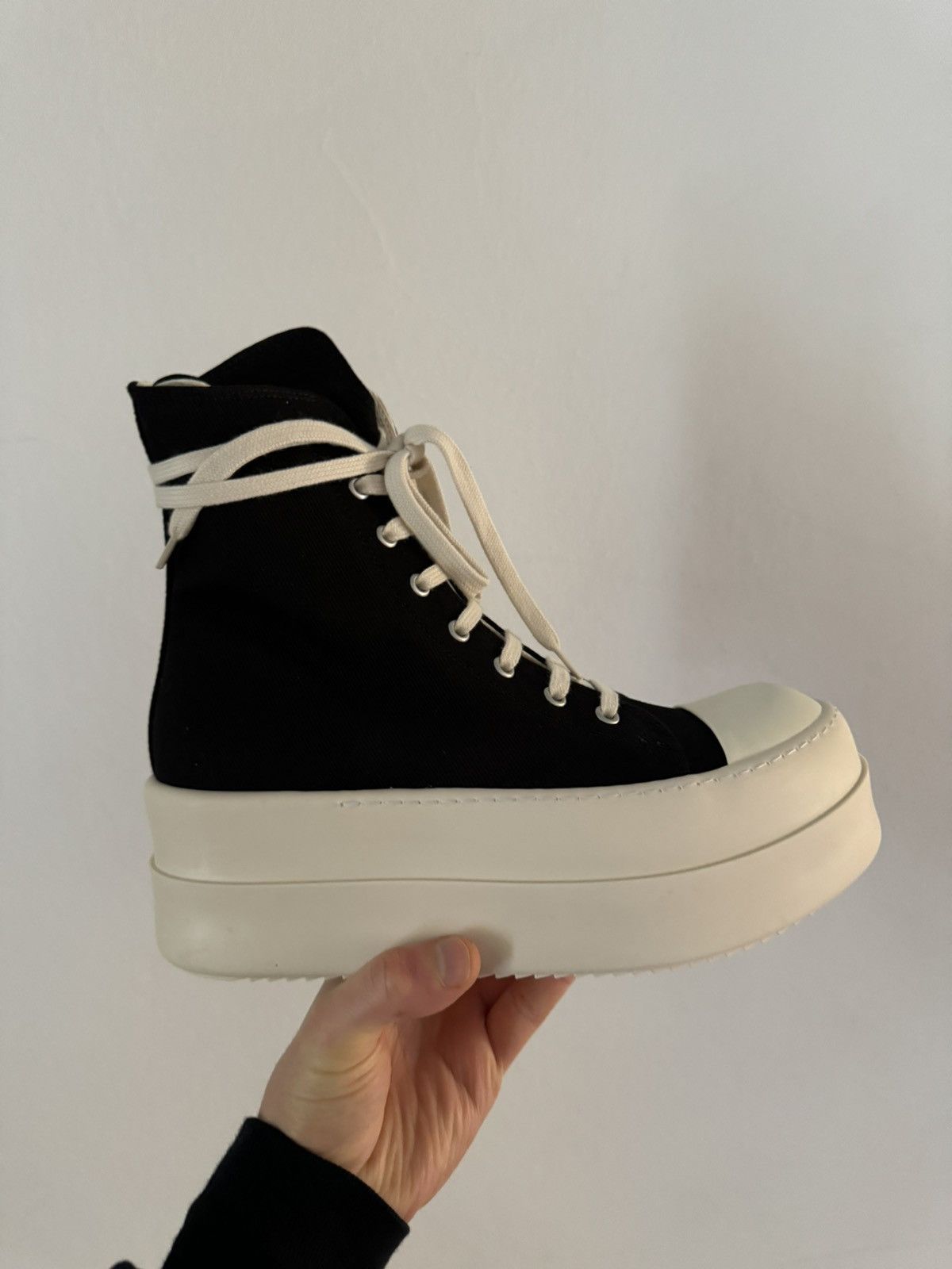 image of Rick Owens Drkshdw Double Bumper Sneakers in Black, Men's (Size 9)