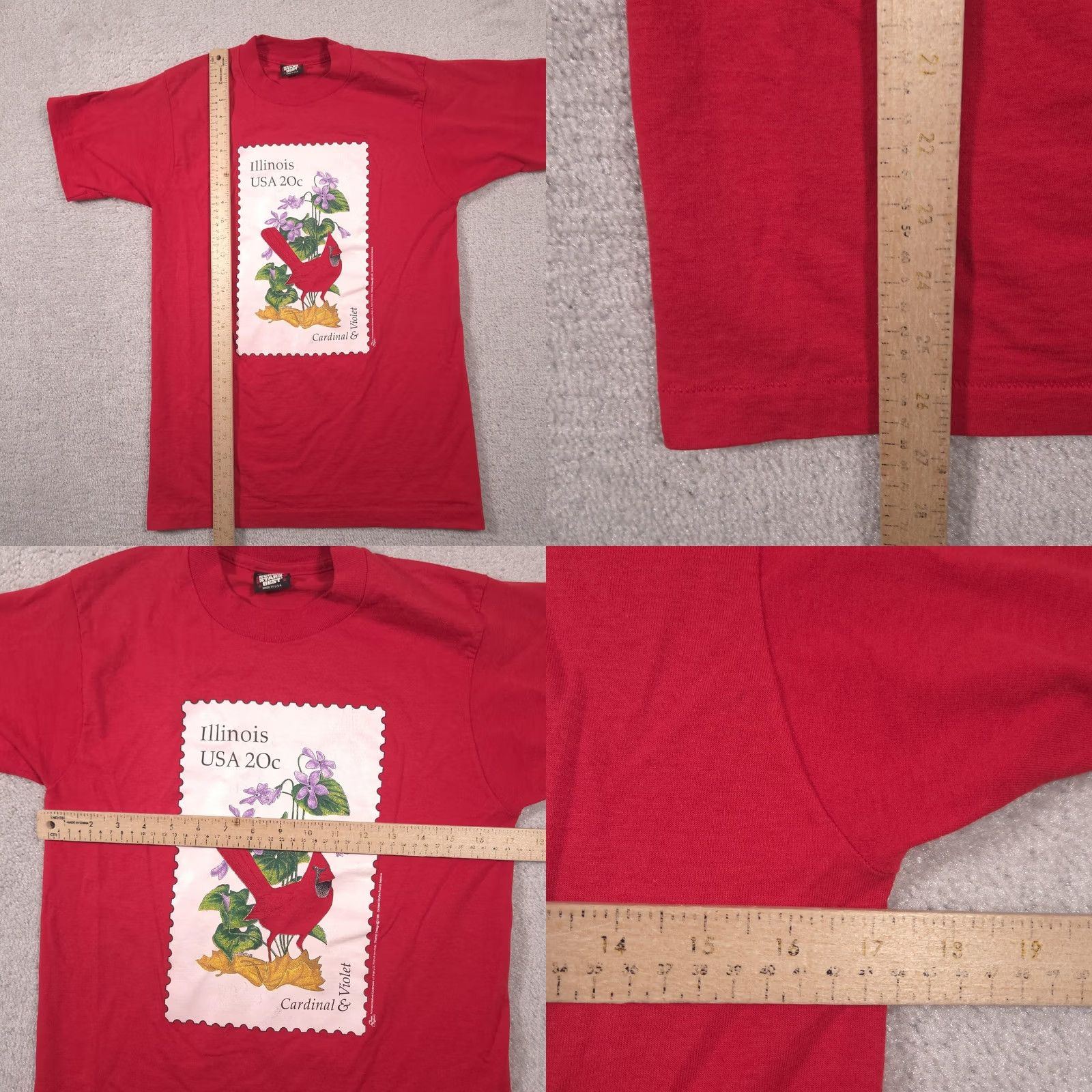Vintage VINTAGE Screen Stars Best Shirt Mens M Red Illinois Cardinal Violet Tee Size US M / EU 48-50 / 2 - 8 Thumbnail