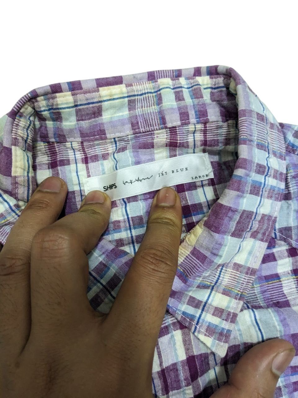 Ships Jet Blue SHIPS PEARL SNAP BUTTON SMILE POCKET PLAID WESTERN SHIRT Size US S / EU 44-46 / 1 - 5 Thumbnail