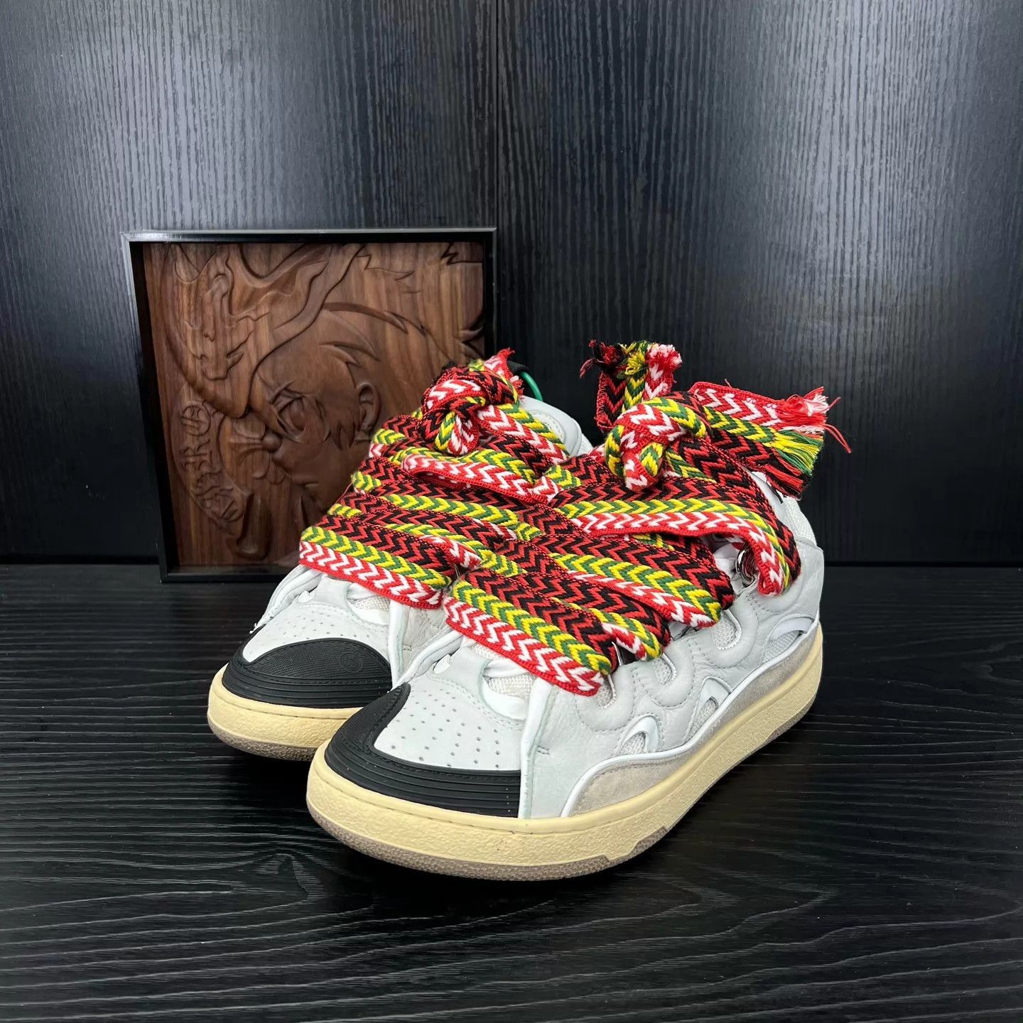Lanvin White Multi-Color Patterned High-Top Sneakers Size US 6 / EU 39 - 1 Thumbnail