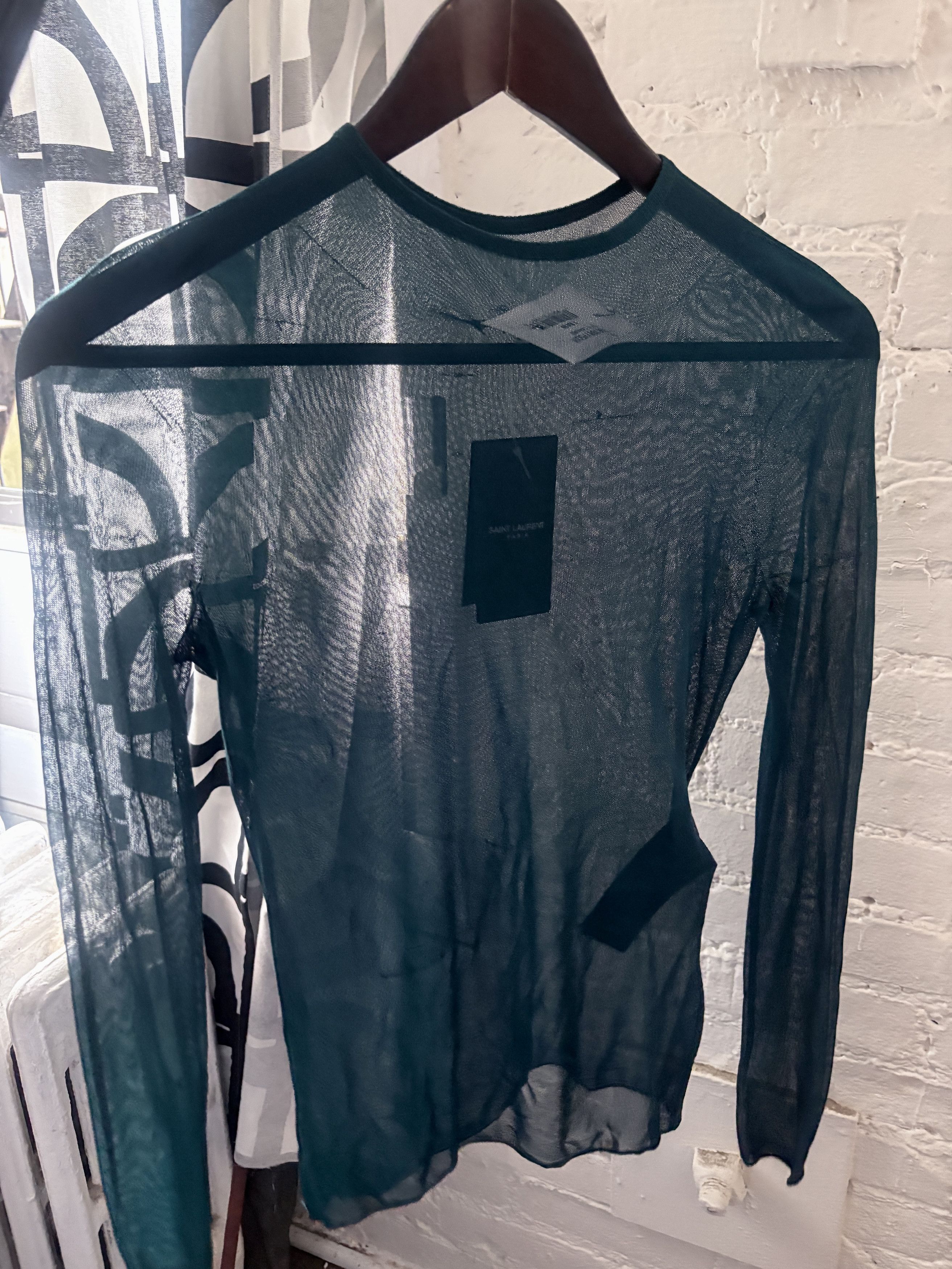 Saint Laurent Paris BNWT Saint Laurent Women's “Second Skin” Sheer Silk Top Size S / US 4 / IT 40 - 13 Thumbnail