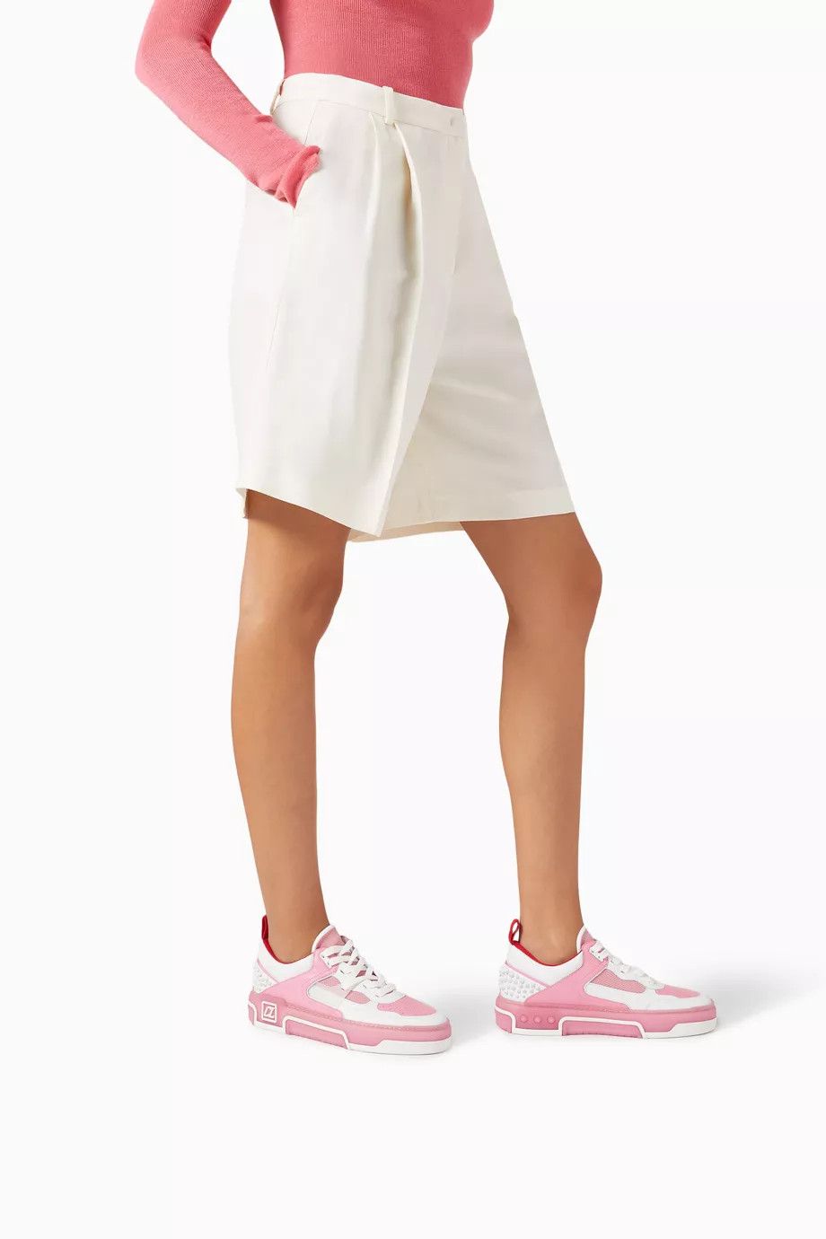 Christian Louboutin oc11z0425 Astroloubi Donna Flat in Pink Size US 8 / IT 38 - 2 Thumbnail