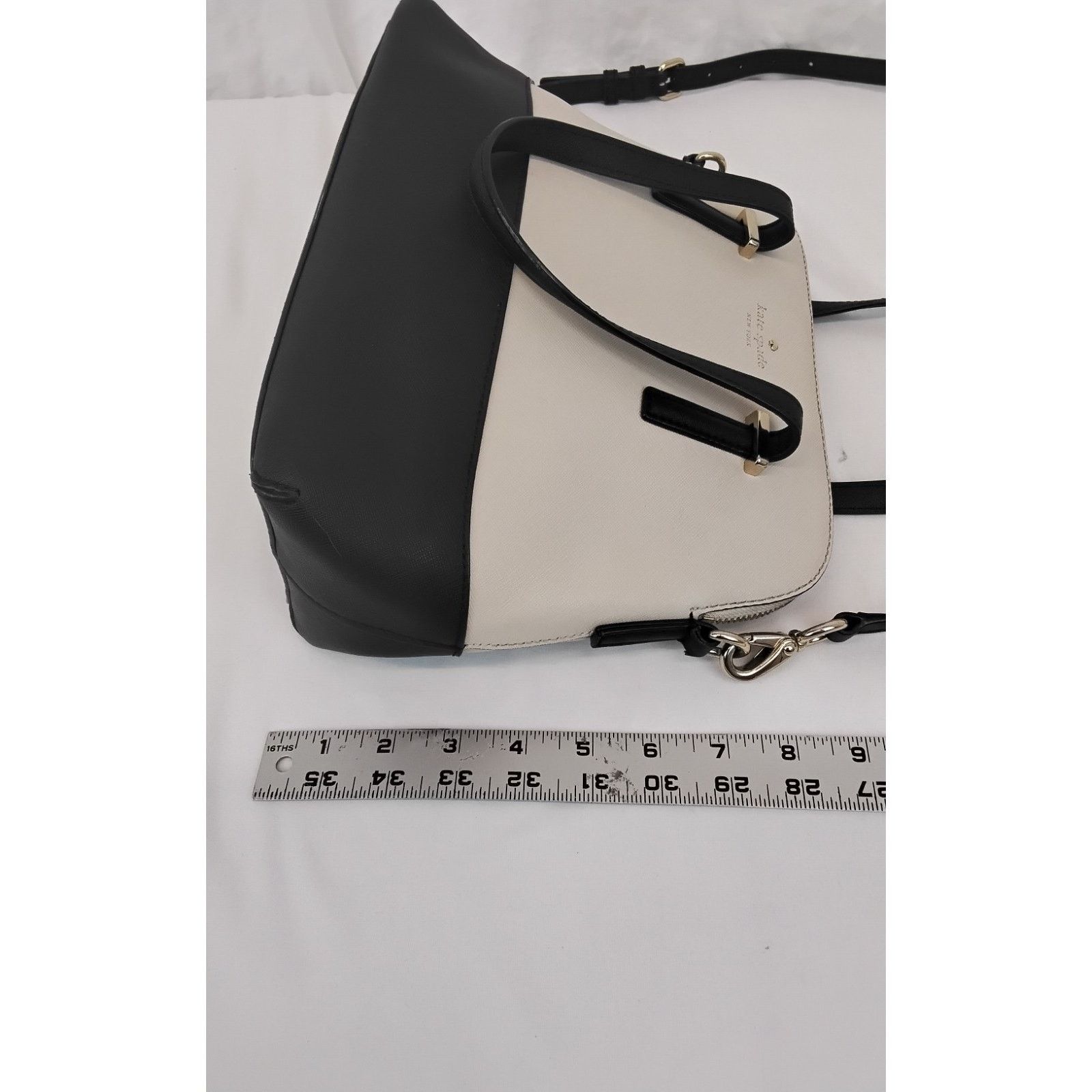 Kate Spade Kate Spade Convertible Satchel Handbag Purse Black/White Size ONE SIZE - 17 Thumbnail