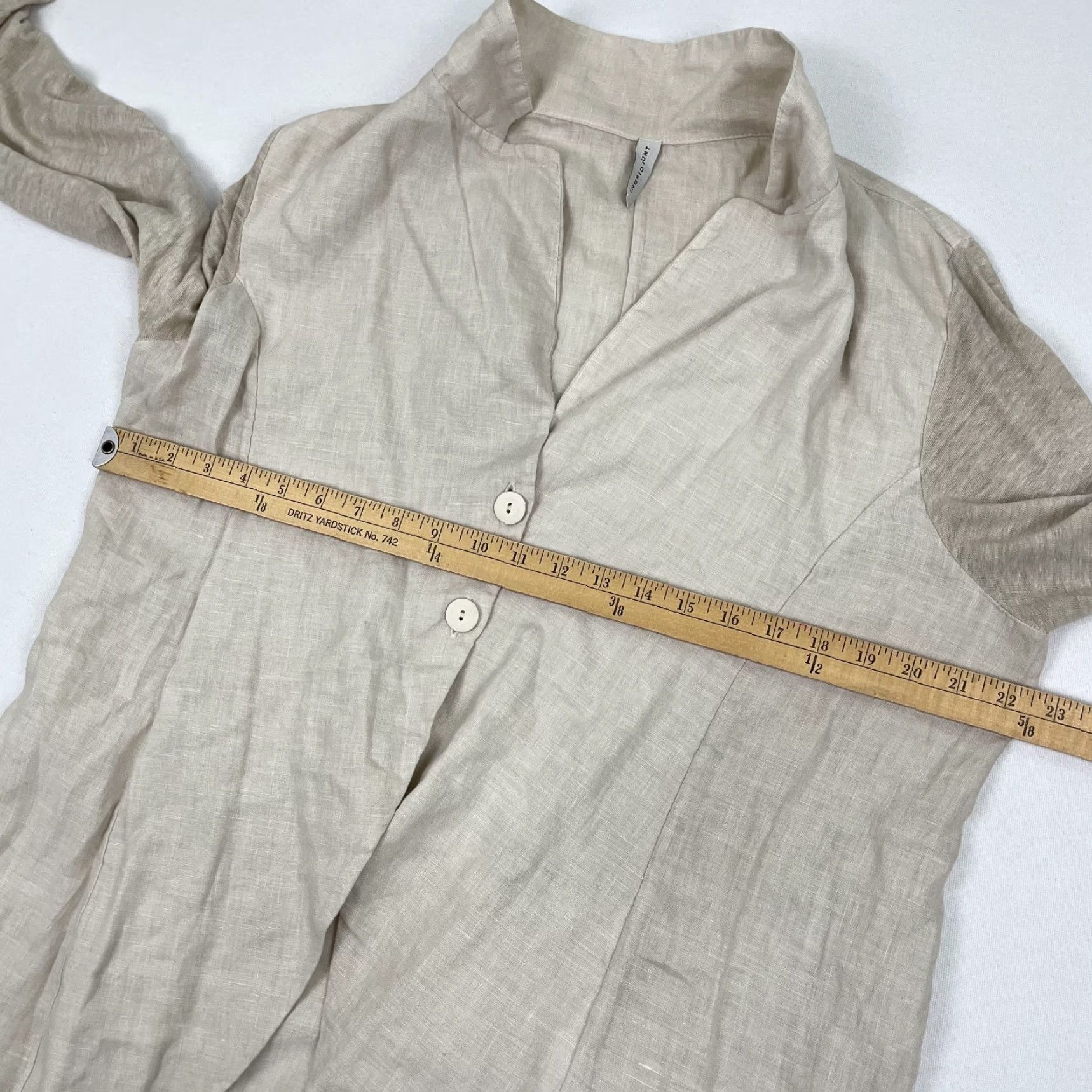 Vintage Ingrid Munt Blouse Womens Large Brown 100% Linen Layering Lagenlook Sustainable Size L / US 10 / IT 46 - 4 Thumbnail