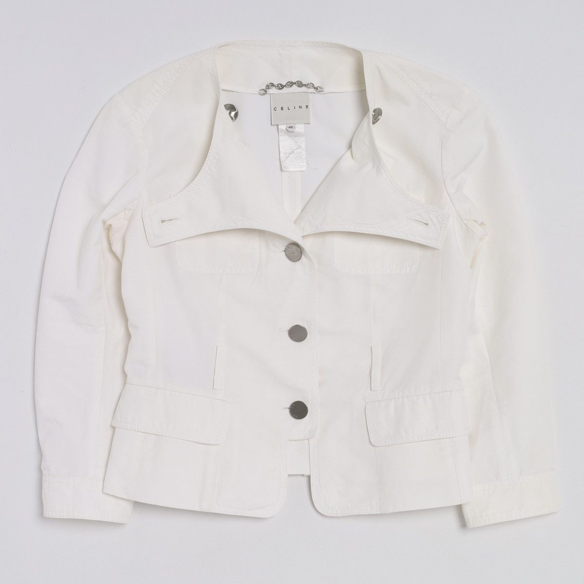 Celine Celine White Cotton Blazer Jacket size 40 Size M / US 6-8 / IT 42-44 - 1 Thumbnail