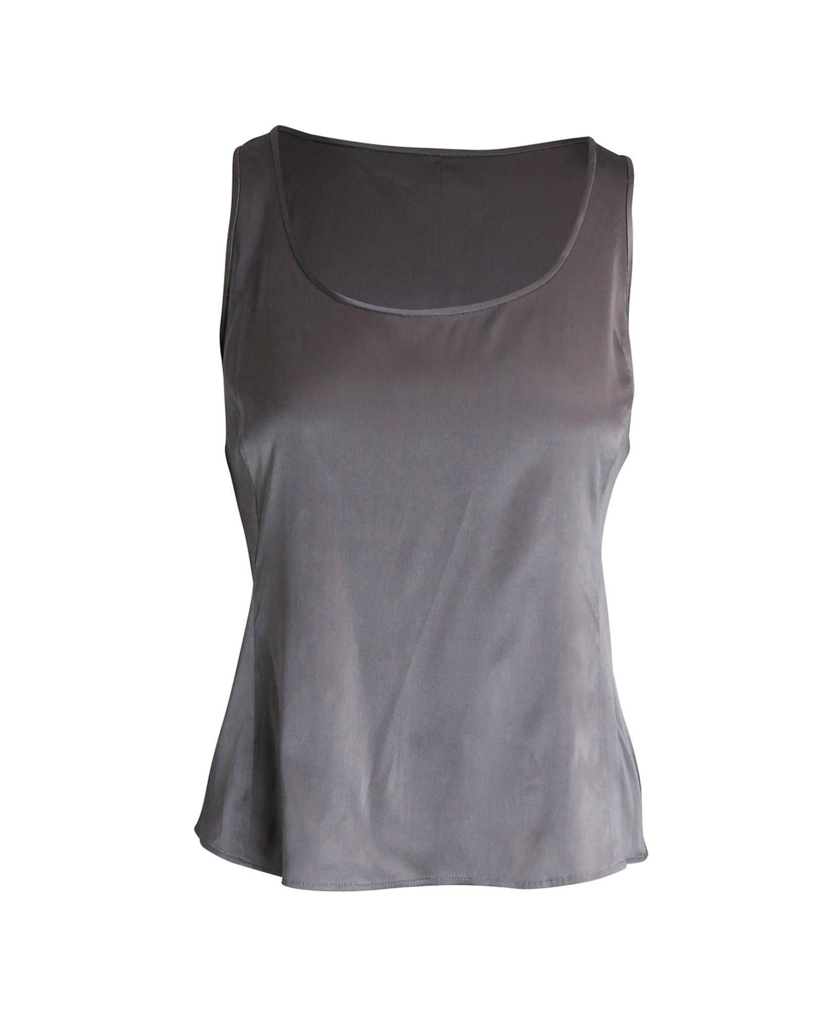 image of Armani Sophisticated Silver Acetate Tank Top, Women's (Size Medium)