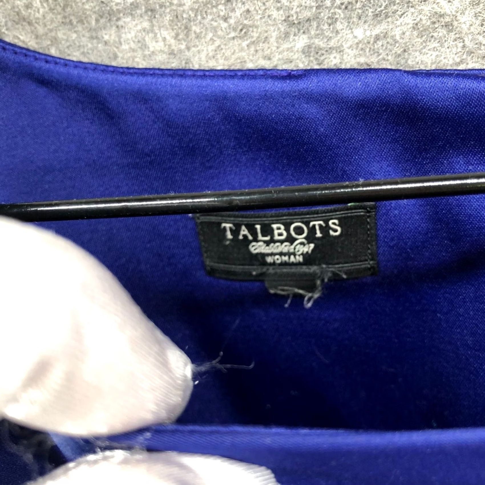 Talbots VINTAGE? No. Talbots Satin Sheath Dress Womens 16W Royal Blue Sleeveless Drape Formal 16W Blue Size XXL / US 16-18 / IT 52-54 - 5 Thumbnail