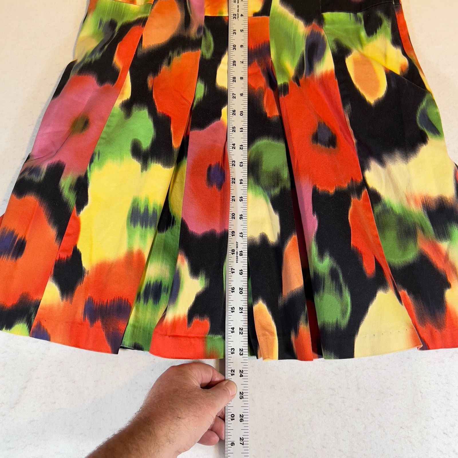 Other attention ALine Box Pleat Skirt Woman 14 Watercolor Floral Size 34" / US 12 / IT 48 - 7 Thumbnail