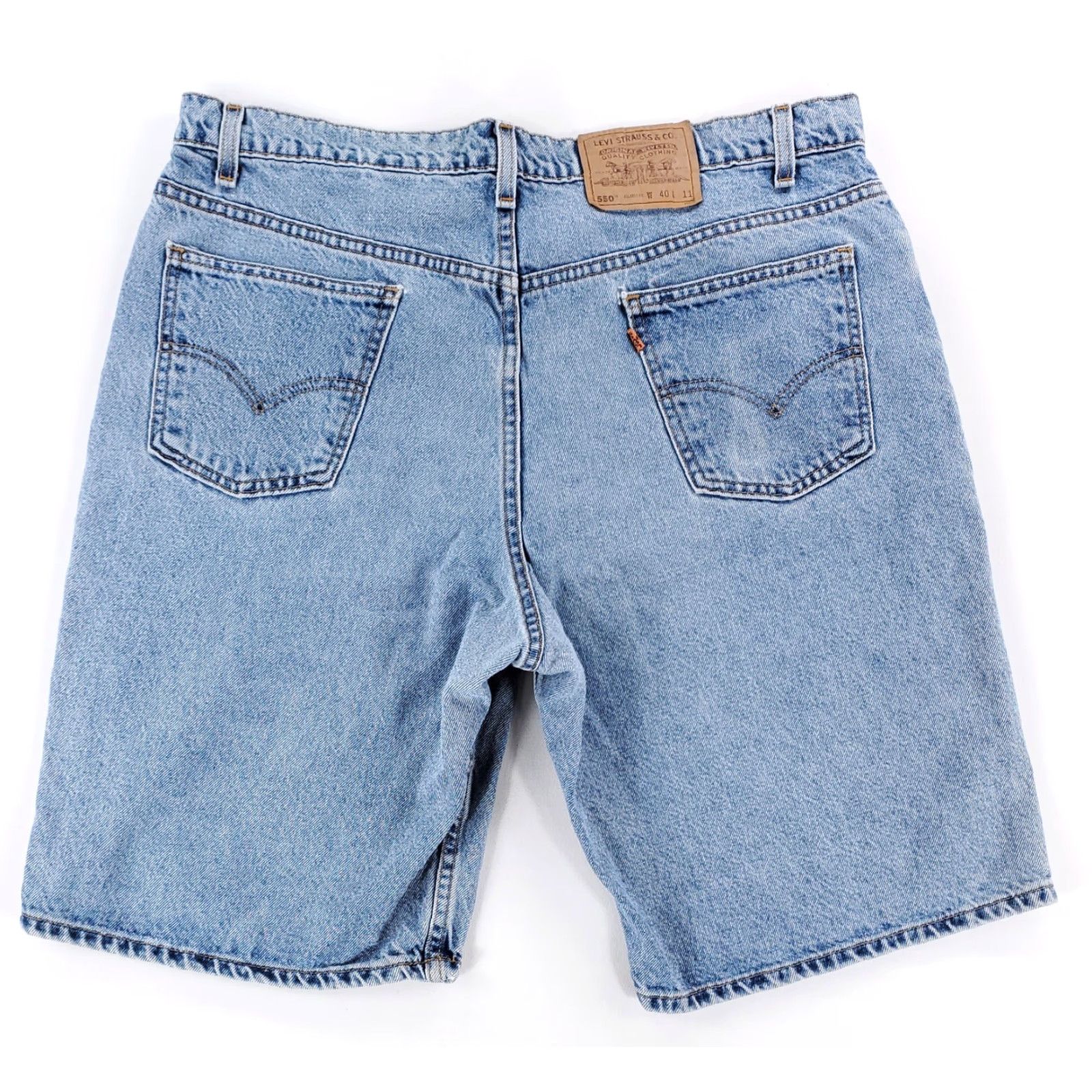 Levi's VINTAGE Levi's 550 Jean Shorts Jorts 10.5" Inseam Made USA Mens 40 (38 Actual) Blue Mens Jeans Shorts 90s VTG Size US 38 / EU 54 - 3 Thumbnail
