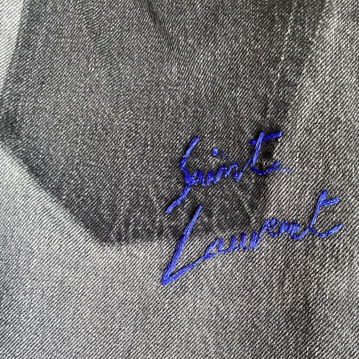 Saint Laurent Paris Fall17 Back Logo Embroidered Jeans Size US 27 - 5 Thumbnail