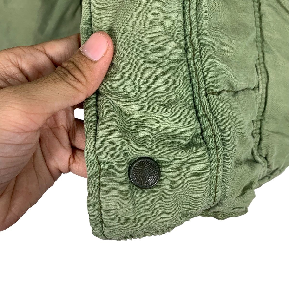 Vintage DENIM DUNGAREE Cotton Khaki Quilted Jacket #0941-C42 Size US S / EU 44-46 / 1 - 14 Thumbnail