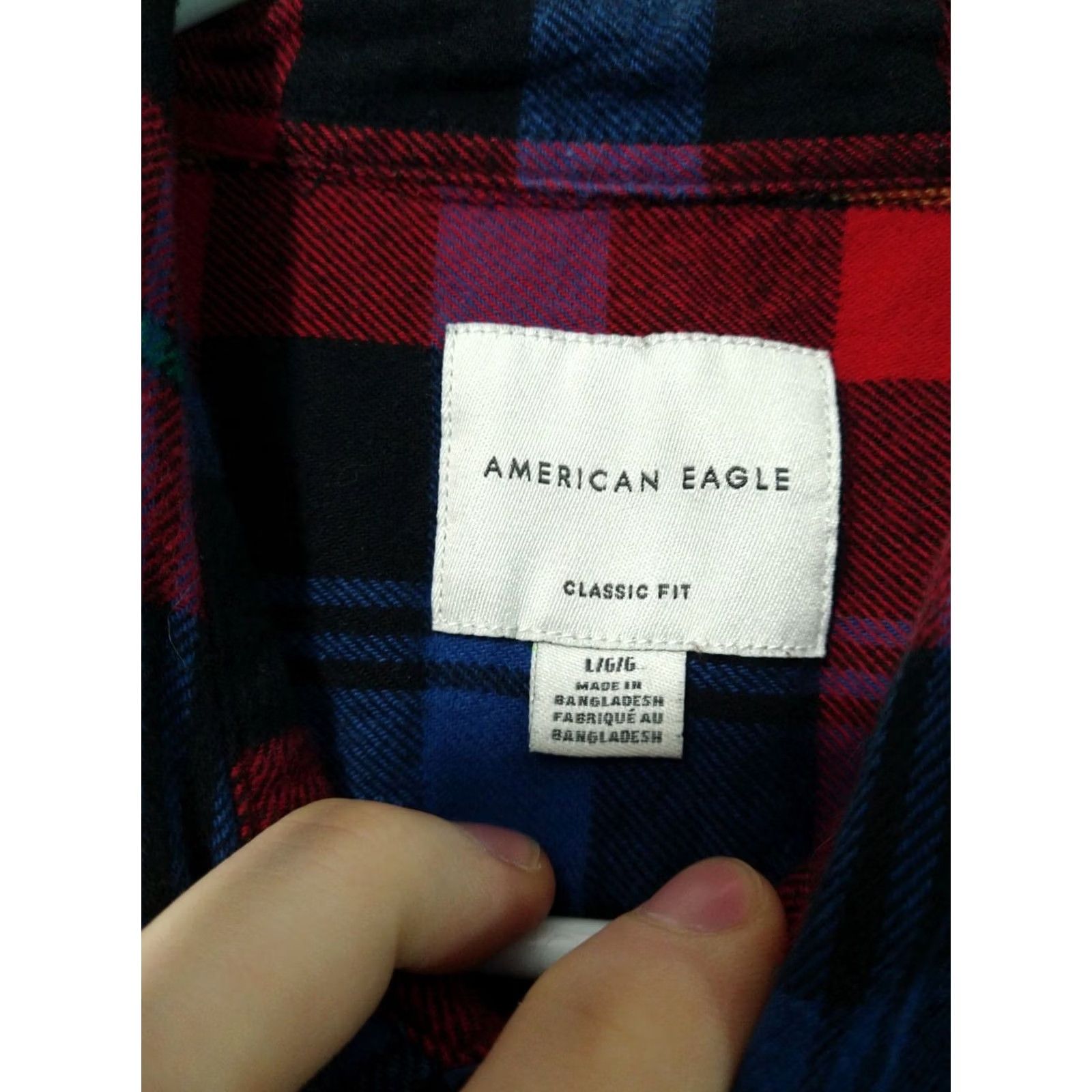 American Eagle Outfitters American Eagle Outfitters Plaid Flannel Shirt Mens Large Blue Red Classic Fit Button-Down Size US L / EU 52-54 / 3 - 7 Thumbnail