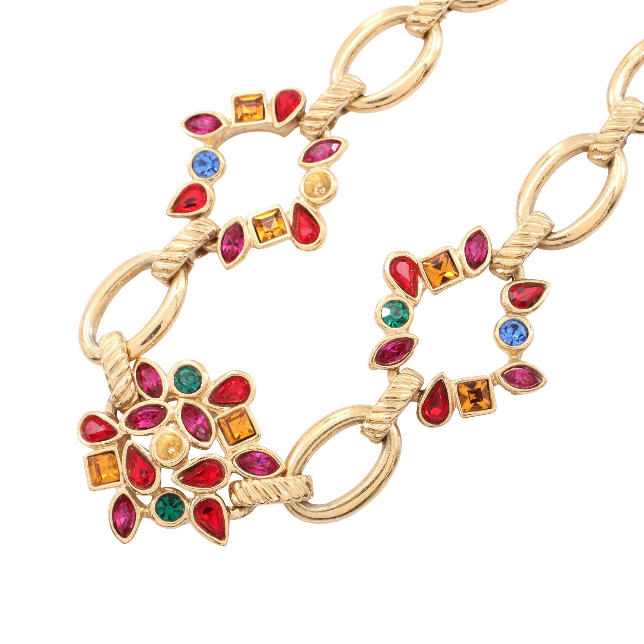 Yves Saint Laurent Yves Saint Laurent Necklace Gp Rhinestone Gold Multicolor Size ONE SIZE - 1 Thumbnail