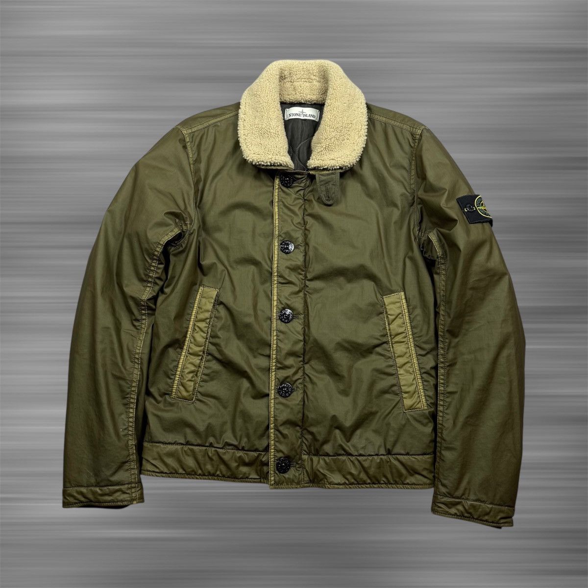 Stone Island Stone Island Khaki Mussola Gommata Flight Jacket Size US S / EU 44-46 / 1 - 1 Thumbnail
