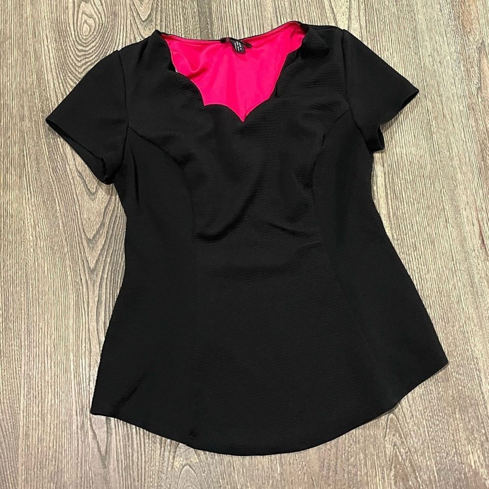 Alyx Alyx Short Sleeve Top Blouse Scallop Trim Curved Hem Size M Size M / US 6-8 / IT 42-44 - 1 Thumbnail