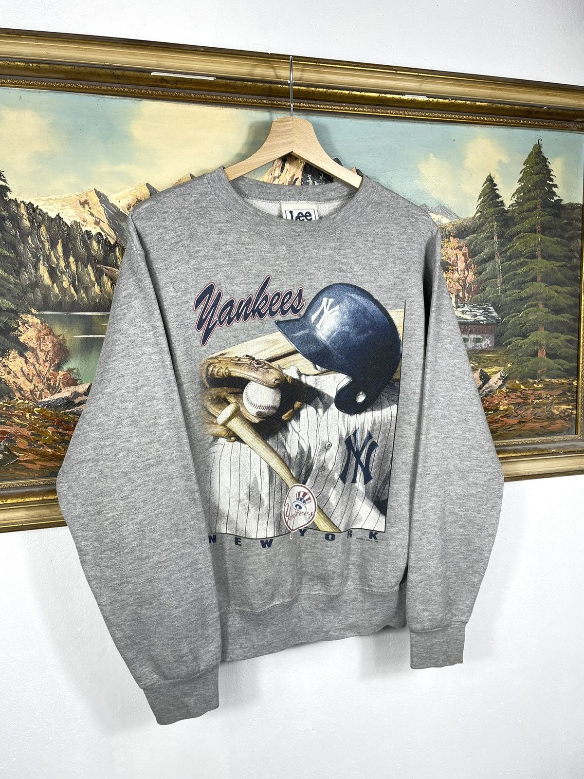 New York Yankees × Vintage New York Yankees Retro Lee Crewneck Nutmeg MLB Baseball Size US S / EU 44-46 / 1 - 3 Thumbnail