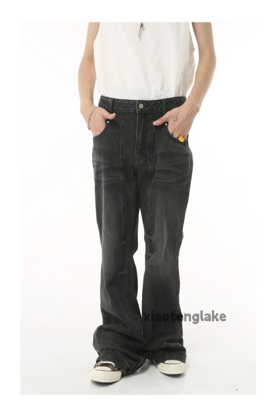 Jean × Vintage washed faded cleanfit yuppie punk disco flared jeans Size US 32 / EU 48 - 2 Thumbnail