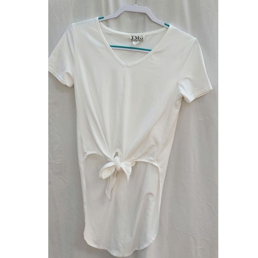 Other TMG New York White Tie Front Tee Blouse size medium Size M / US 6-8 / IT 42-44 - 1 Thumbnail