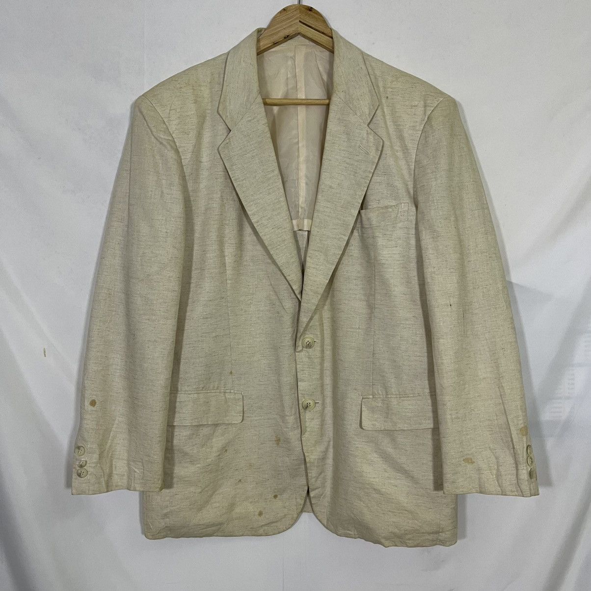 Yohji Yamamoto VINTAGE HOMME BOLD LINEN COAT BLAZER Size US L / EU 52-54 / 3 - 1 Thumbnail