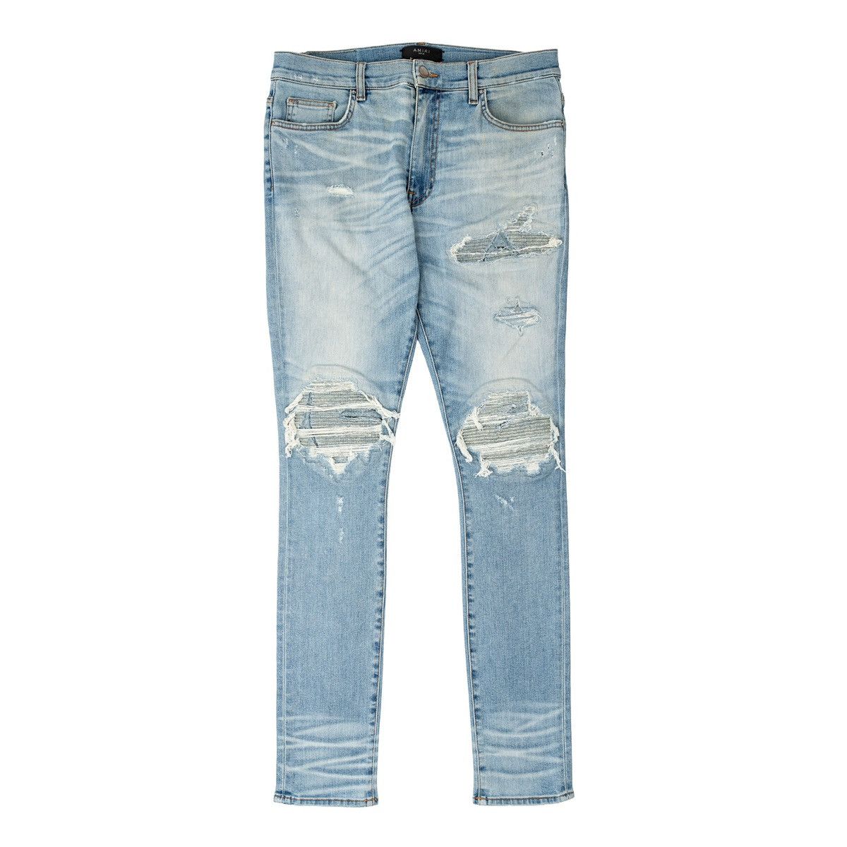 Amiri Amiri Indigo White Patch MX1 Jeans Size 31/34 | Grailed