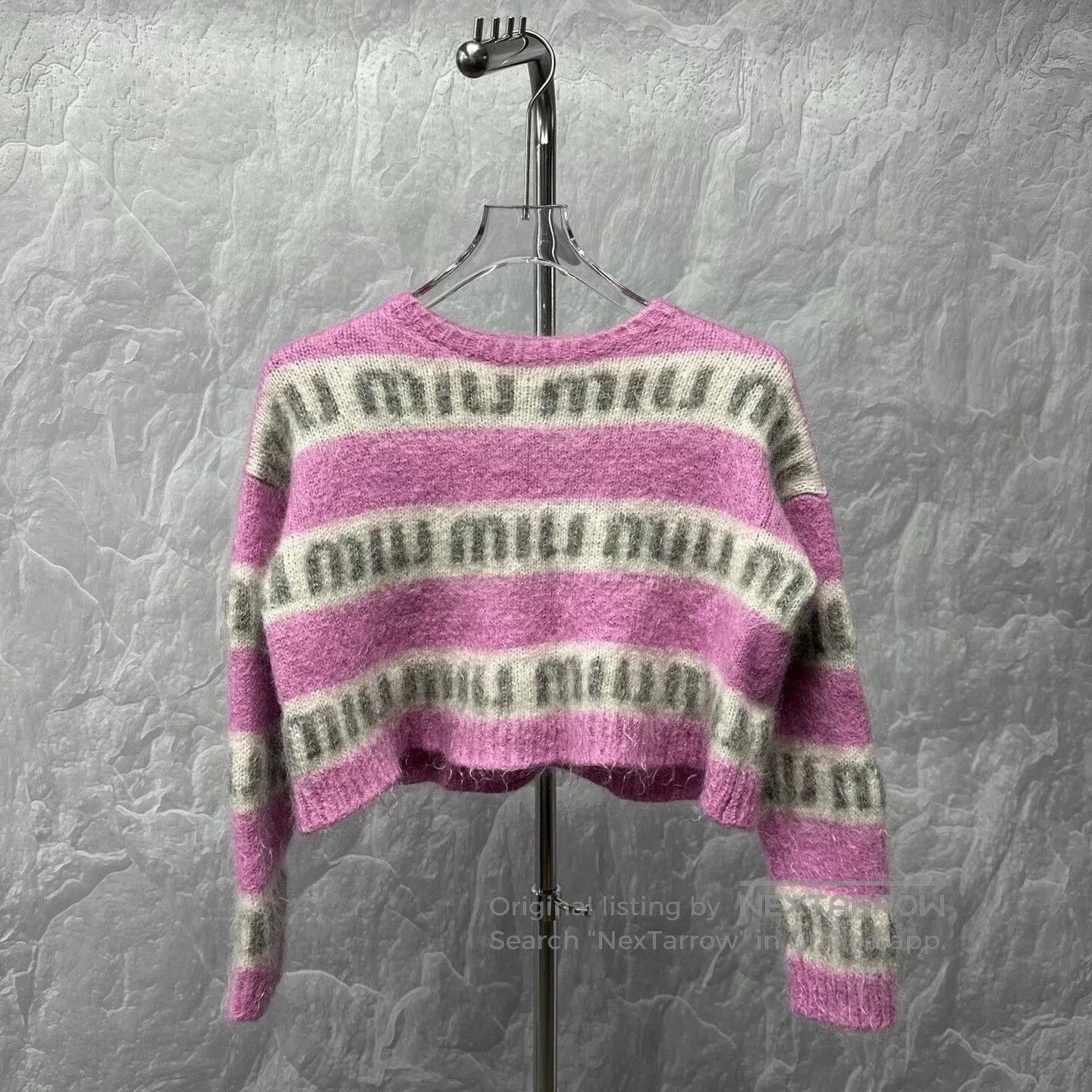Miu Miu miu miu striped knit sweater in pink. Size M / US 6-8 / IT 42-44 - 1 Thumbnail