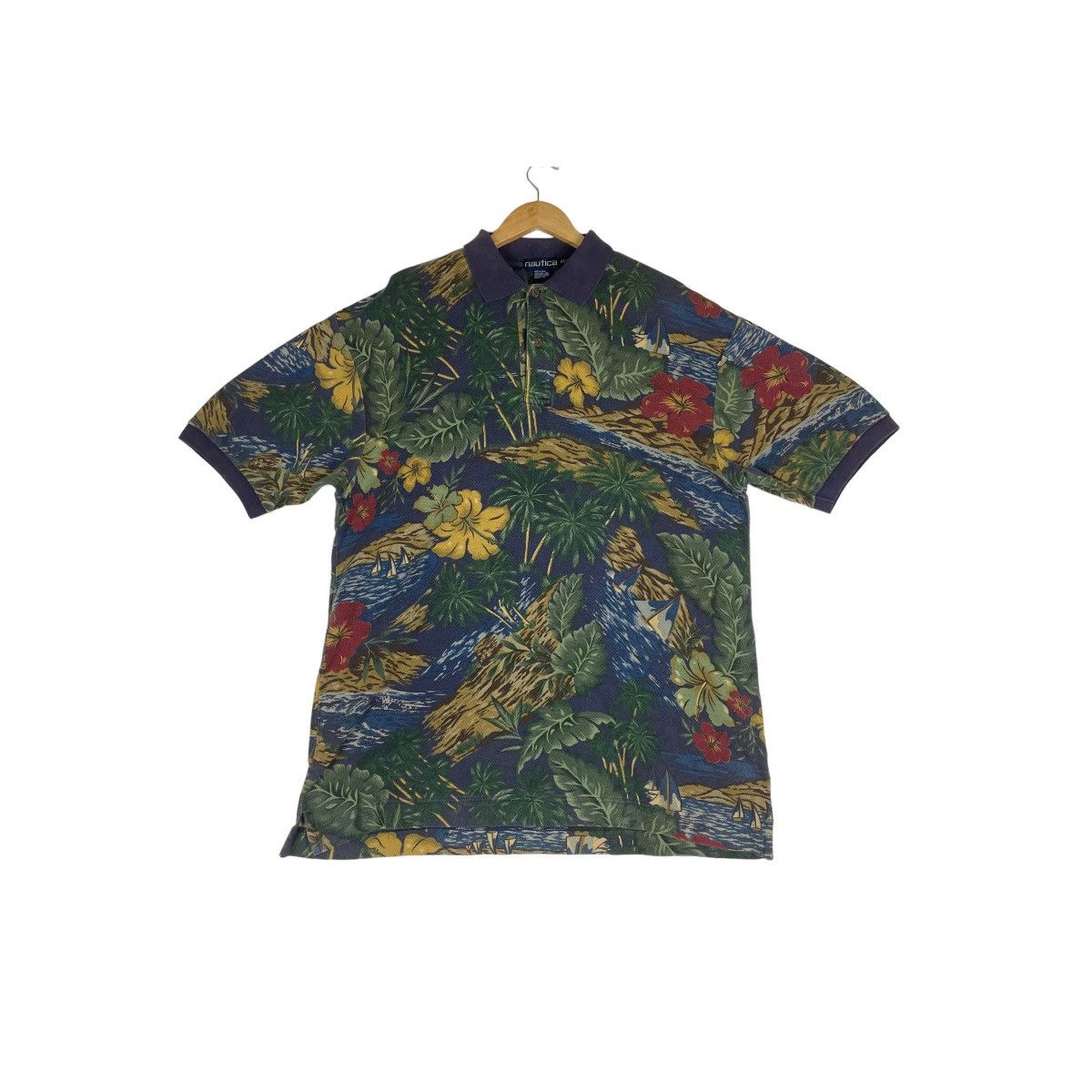 Nautica 🔥LAST PRICE🔥 Vintage Nautica Hibiscus Polo Size US XL / EU 56 / 4 - 1 Thumbnail