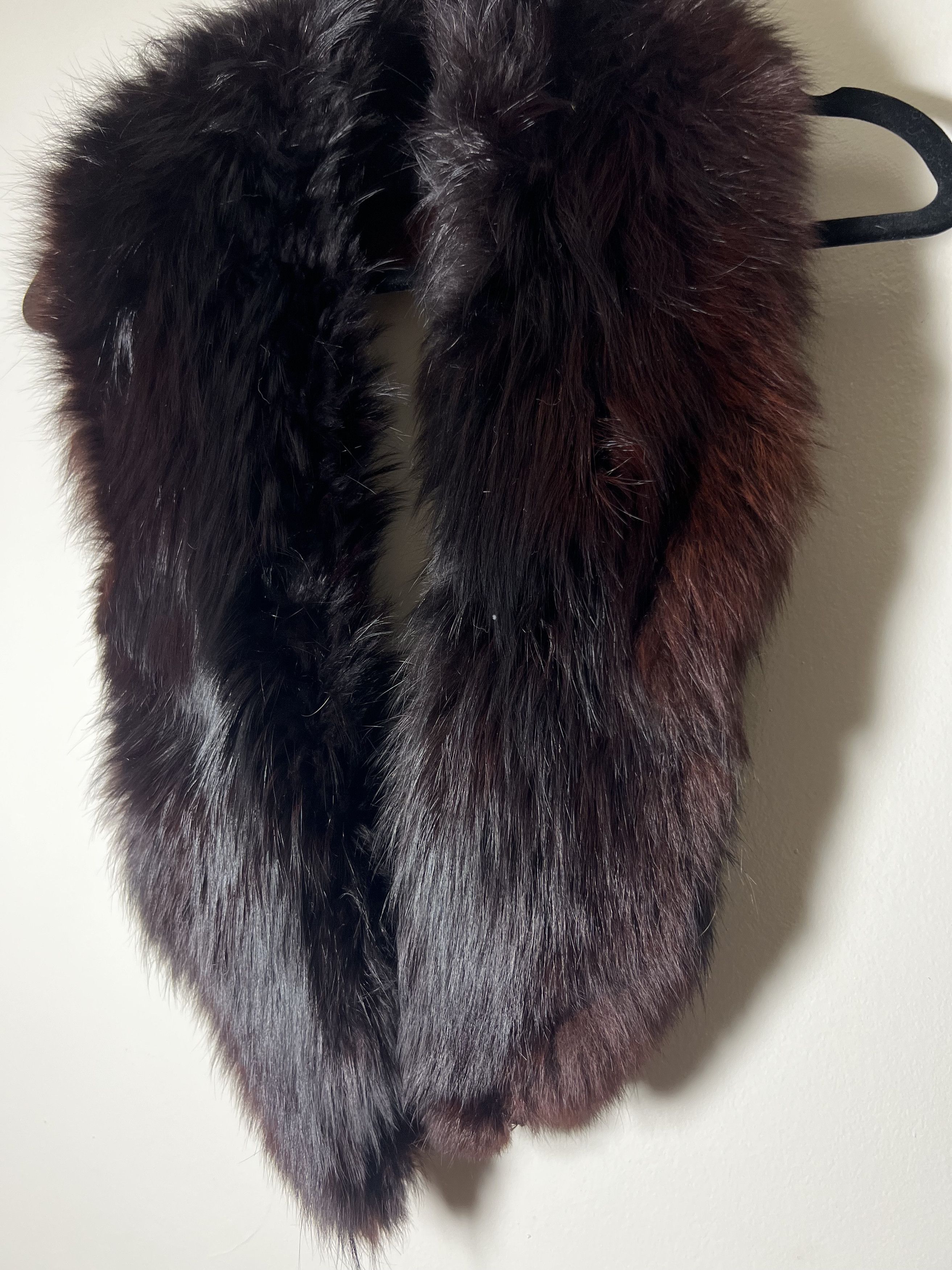 Vintage Vintage 1950's-1960's Black Fox Fur Collar for Knit Sweater Size ONE SIZE - 3 Thumbnail