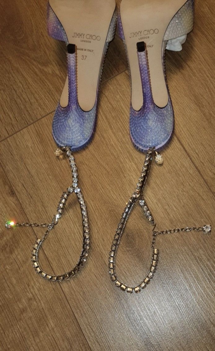 Jimmy Choo Jimmy Choo Saeda crystals all over,blue,pink, purple, 37 It Size US 7 / IT 37 - 8 Thumbnail