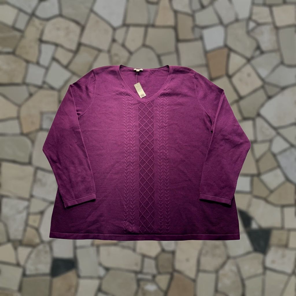 Talbots VINTAGE? Women’s Talbots Sweater BNWT Cable Knit 100% Cotton Pullover Purple 3X Women’s Girls Mens? Size XXL / US 16-18 / IT 52-54 - 1 Thumbnail