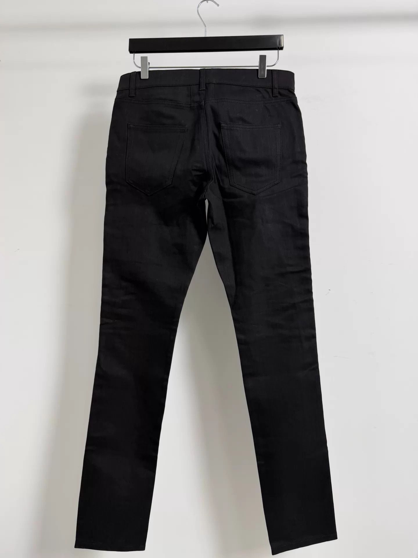 Saint Laurent Paris SLP 15FW 5-Zip Leather Trim Black Skinny Jeans 31 Size US 31 - 2 Thumbnail